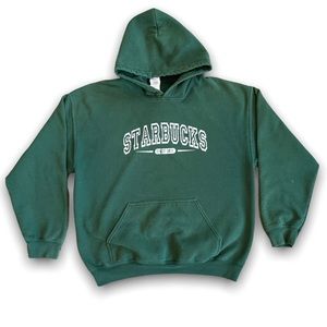 Green Starbucks Collegiate Style Pullover Hoodie